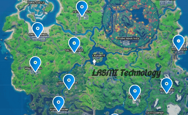 أماكن كيكات عيد ميلاد فورت نايت على الخريطة