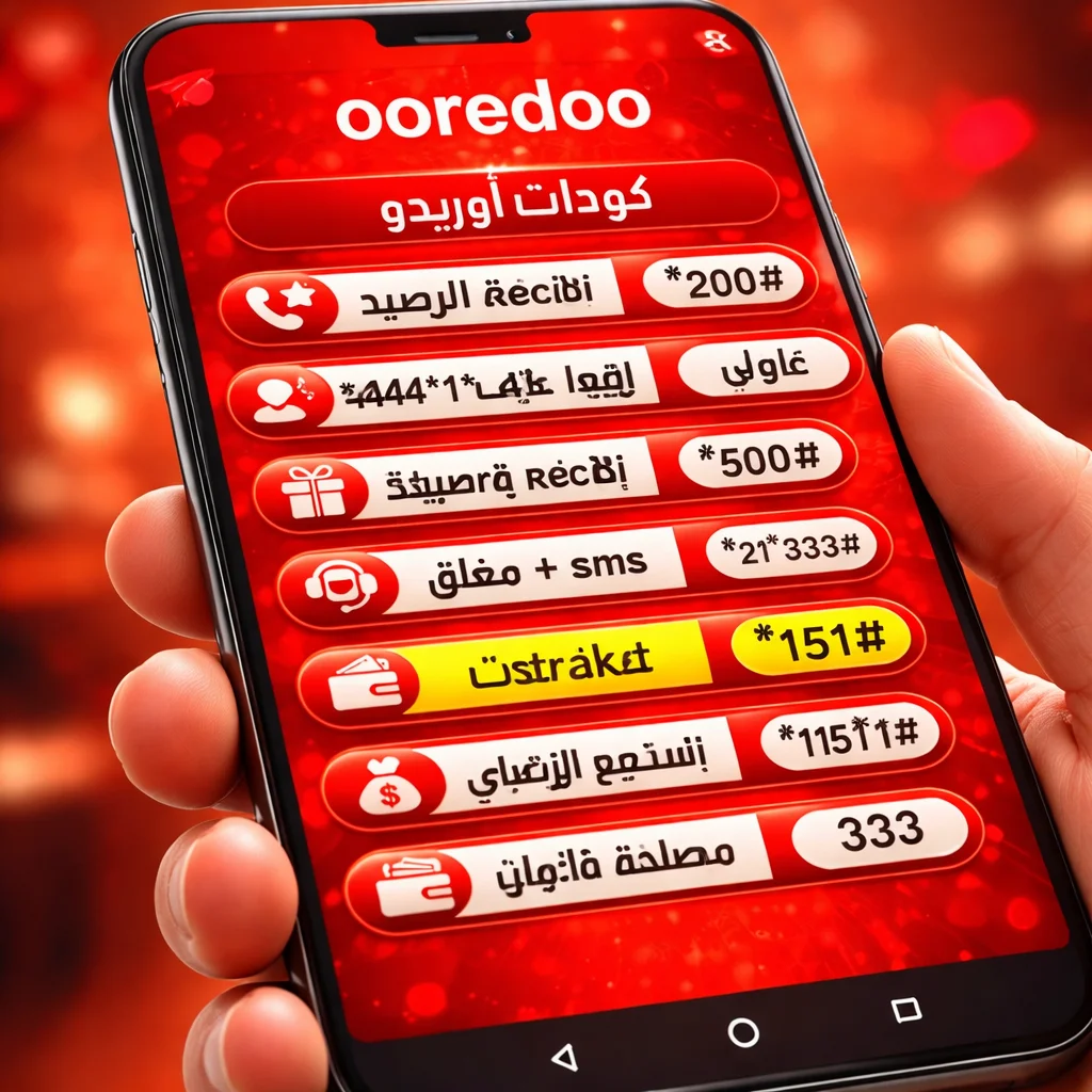 اكواد اوريدو 2026 مع تفاصيل شحن الرصيد وخدمات الإنترنت.